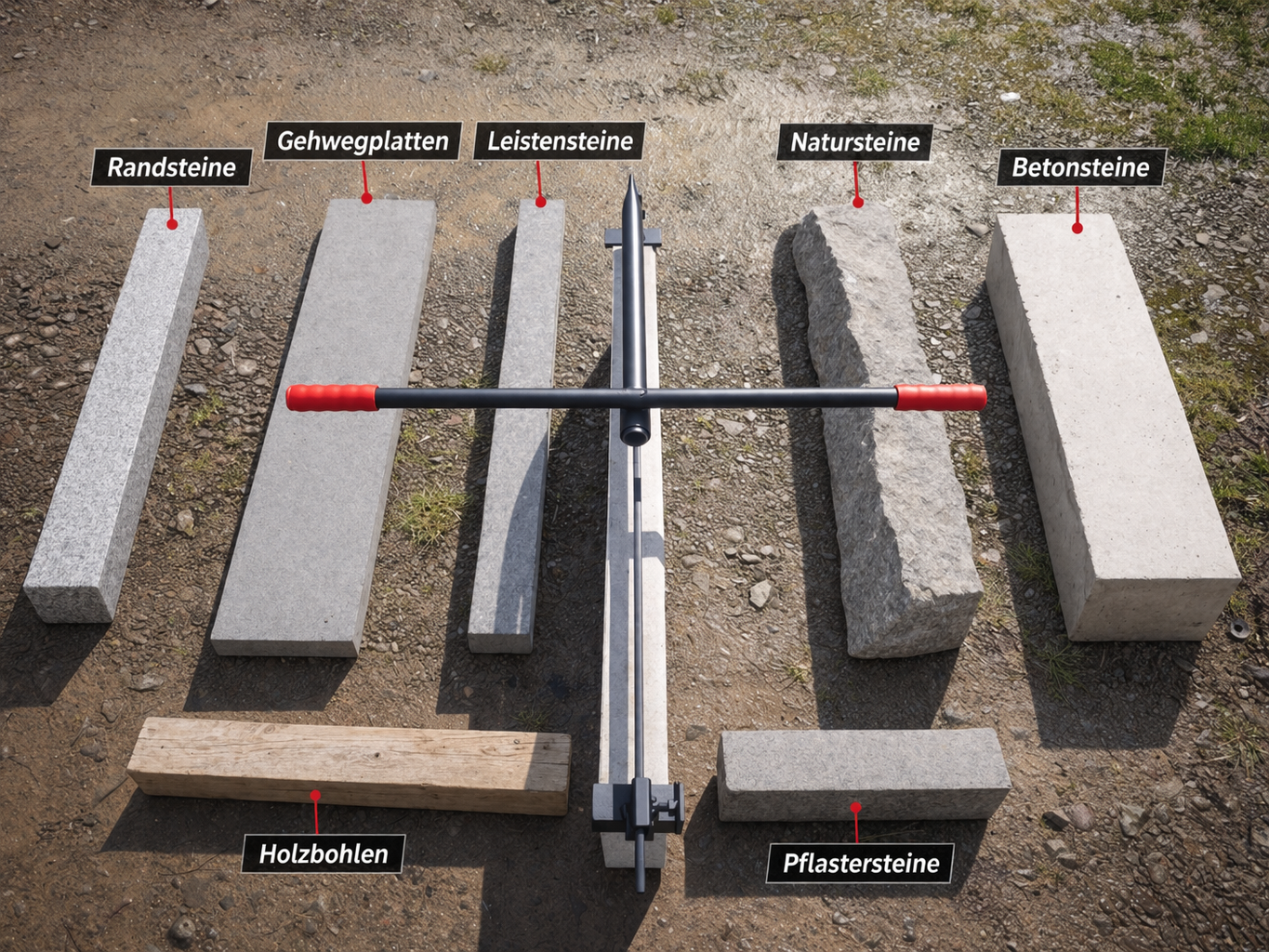 Randsteinheber von 20-100 cm Leistensteine Tiefboard