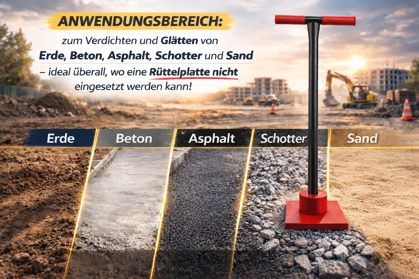 Betonstampfer Bodenverdichter 90 cm