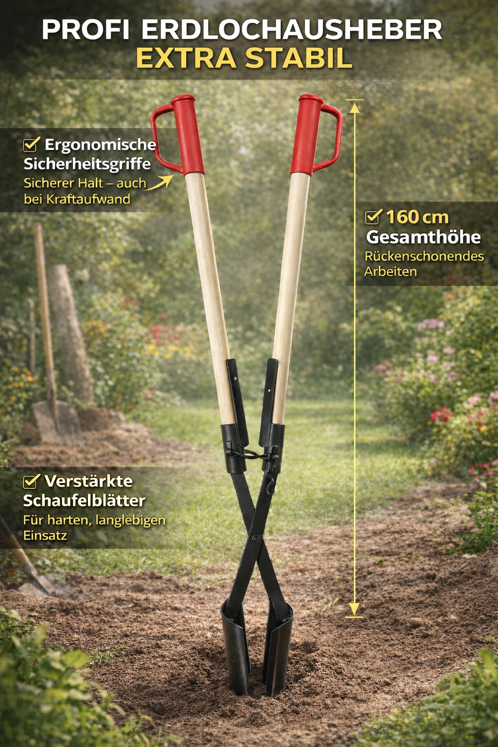 Erdlochausheber Handbagger "Raptor" mit Schaufelverstärkung